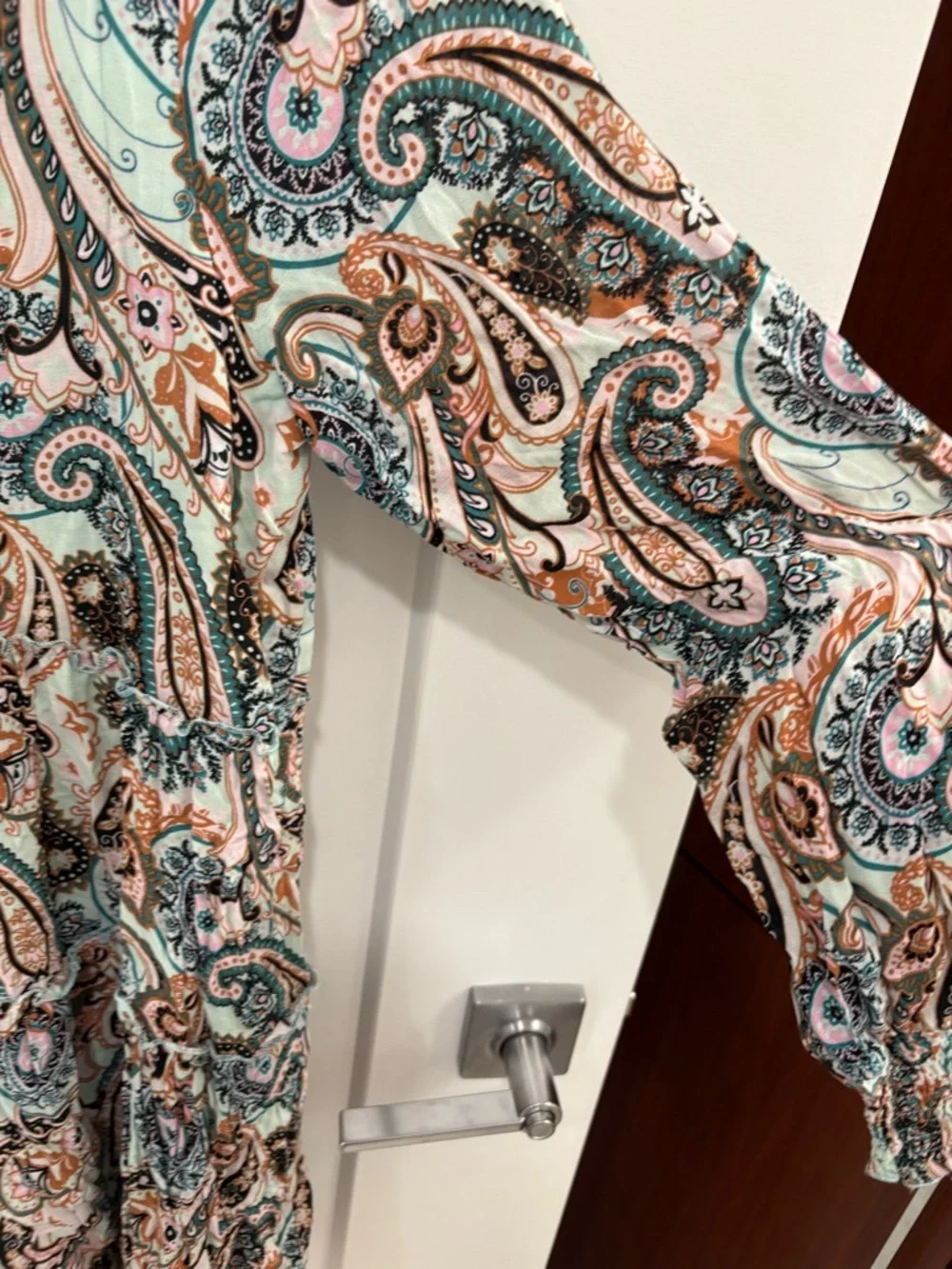 Anthropologie Cady Tiered Tunic Paisley Mock Neck Dress Size Small - Picture 8 of 16